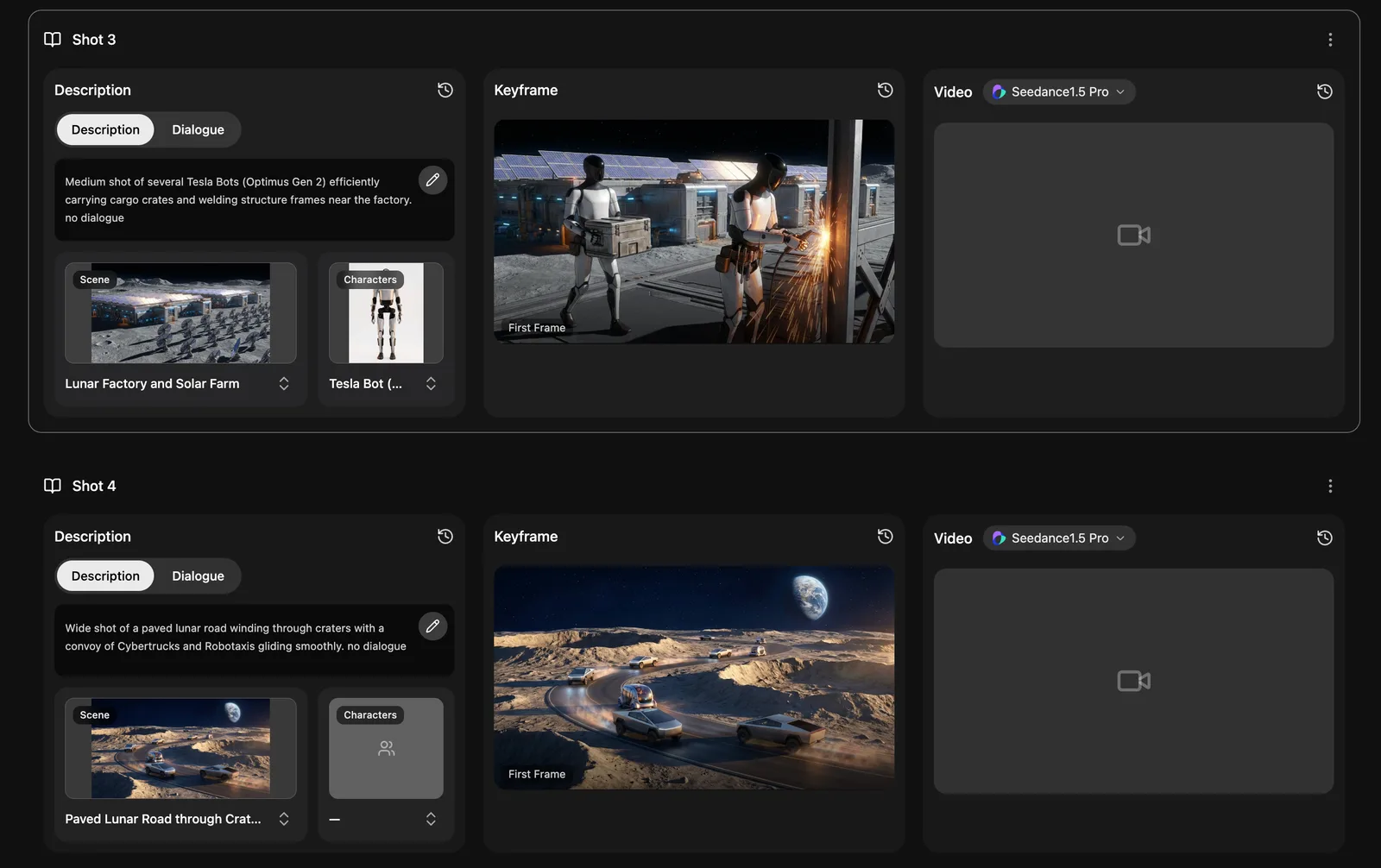 MkAnime 分镜与镜头时间线界面