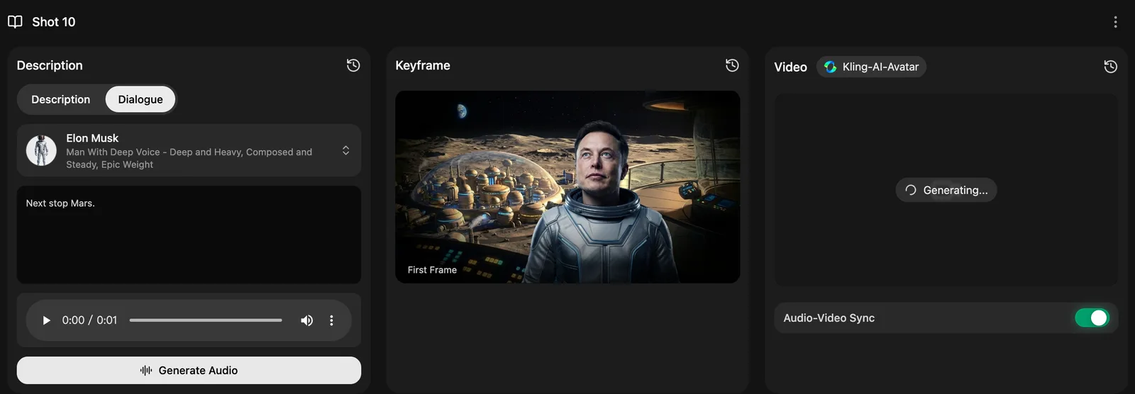 MkAnime 配音与口型同步生成界面