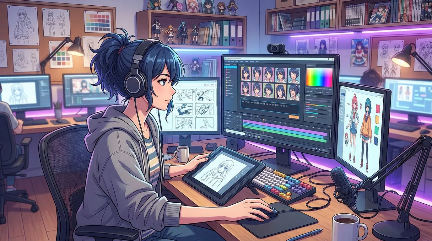 AI anime short concept frame for social video storytelling