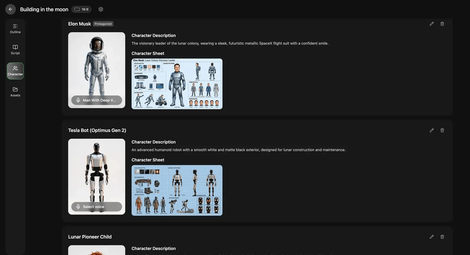 Anime character consistency reference across multiple short scenes