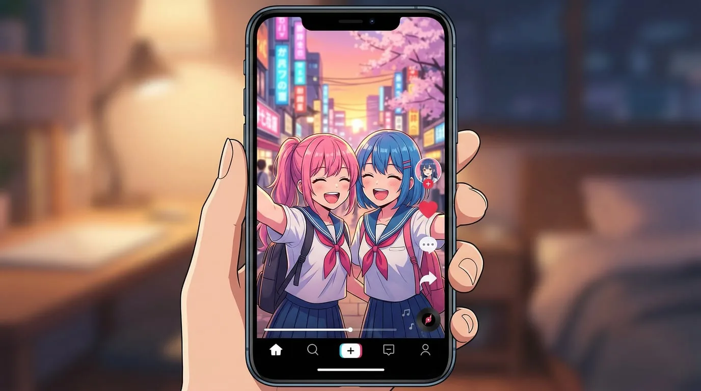 Mobile-first AI anime short preview optimized for TikTok and Reels