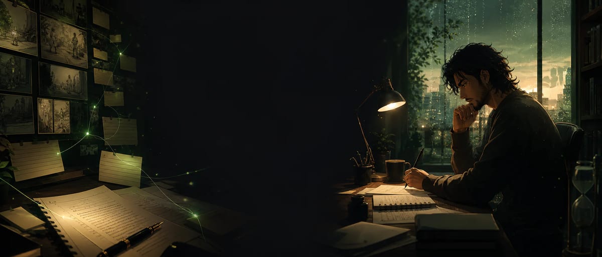 Anime writers' room where a story idea becomes a screenplay draft
