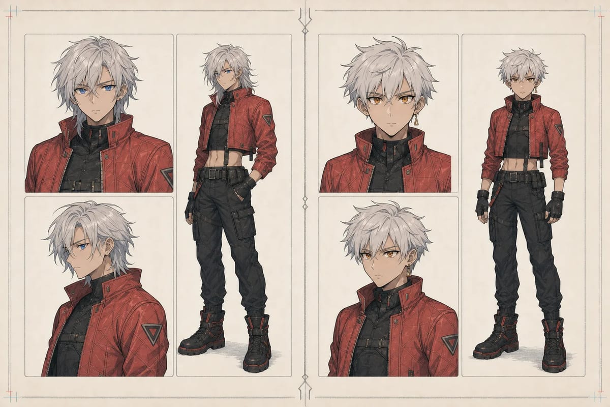 Comparaison entre les variations d’un personnage anime IA et une identité cohérente sur plusieurs plans