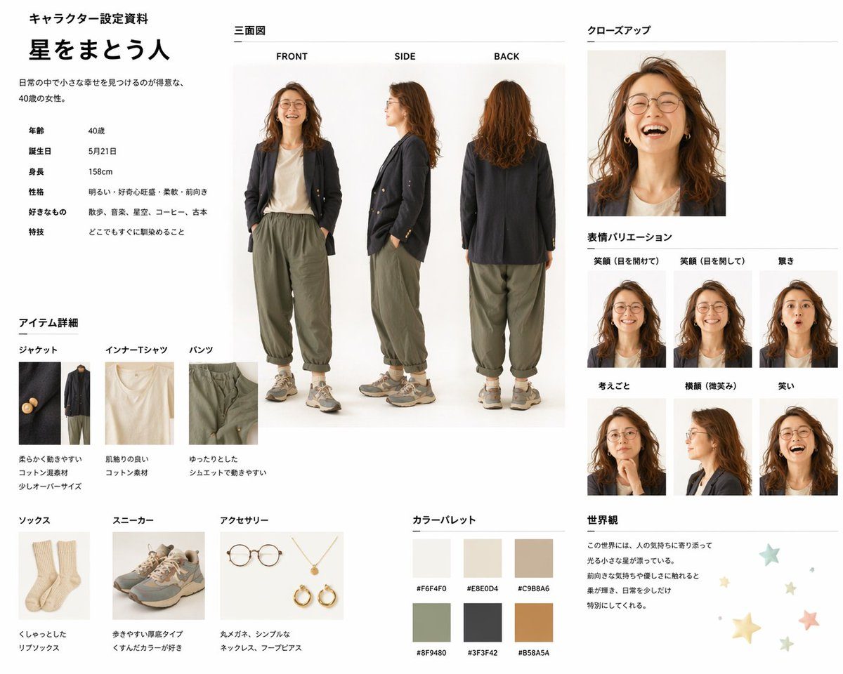 四模型写实角色设定表对决 - exemple de prompt GPT Image 2