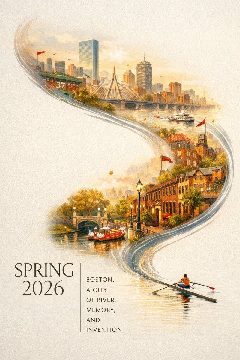 Poster urbain Boston printemps 2026 - exemple de prompt GPT Image 2