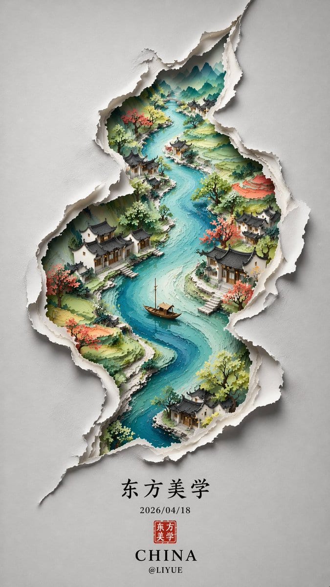 Poster minimaliste chinois en forme de S - exemple de prompt GPT Image 2