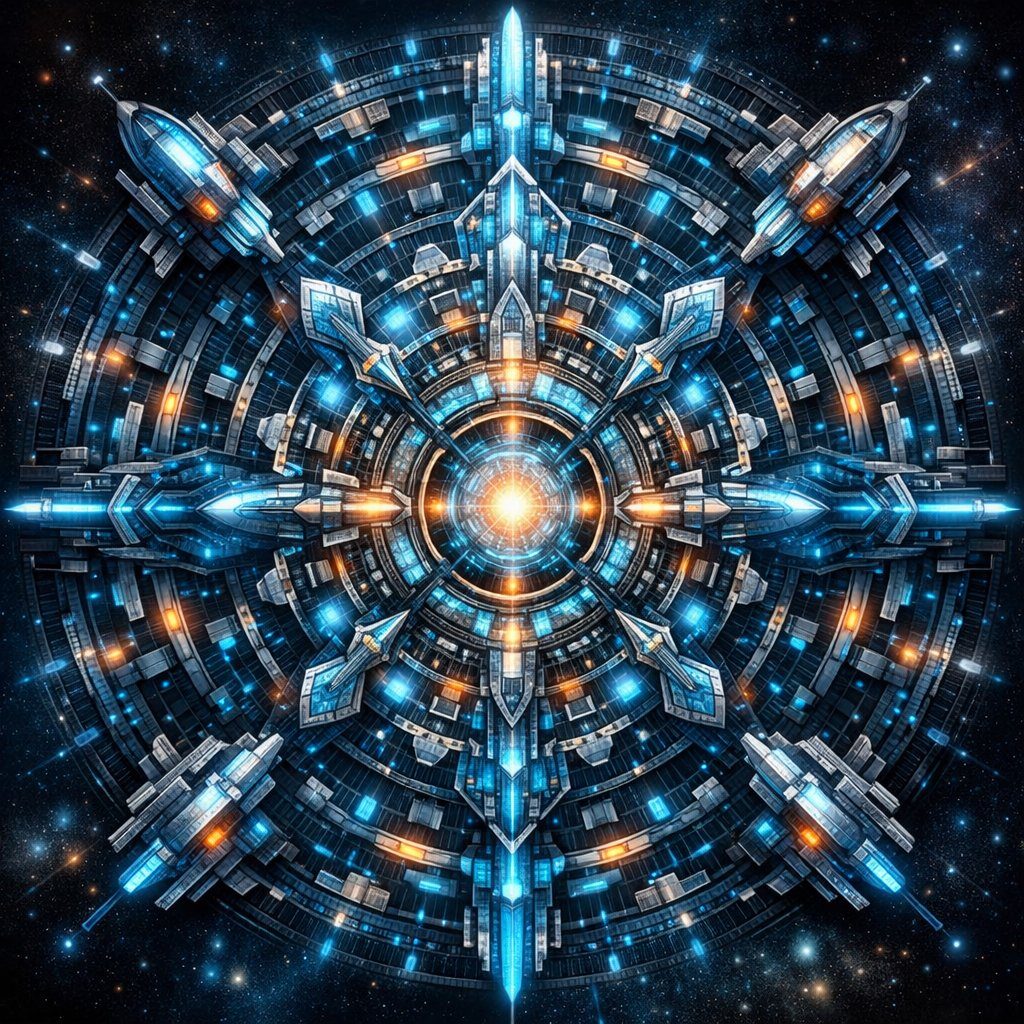 Illustration de mandala futuriste - exemple de prompt GPT Image 2