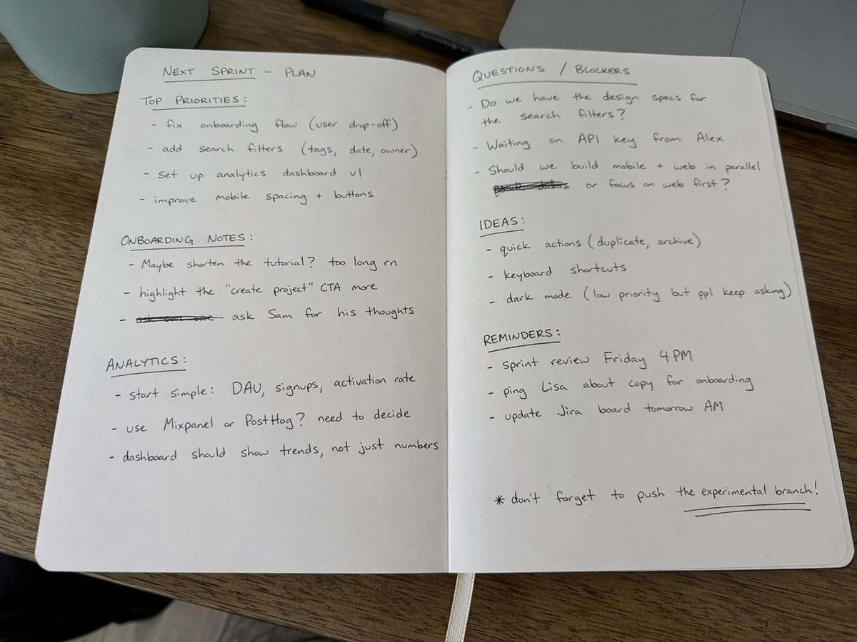手寫筆記本照片 - GPT Image 2 提示詞示例圖