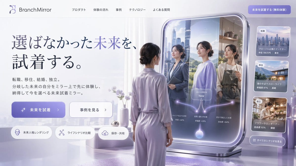 Futuristic Smart Mirror Website Mockup - GPT Image 2 prompt example