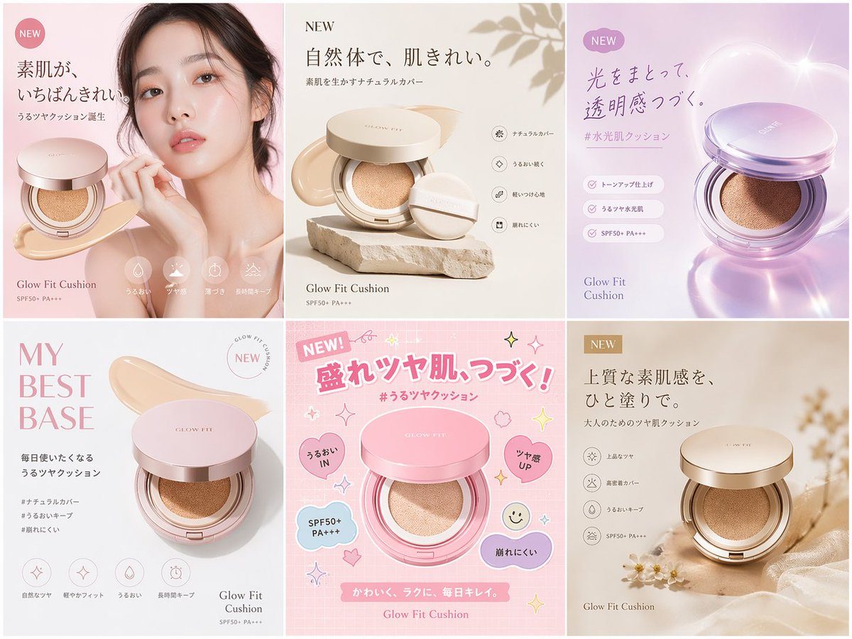 Cosmetic Ad Banner Grid - GPT Image 2 prompt example