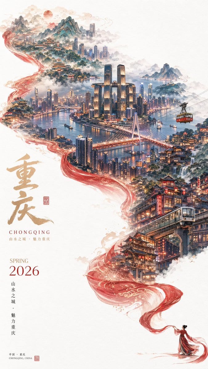 Surreal Cityscape Travel Poster - GPT Image 2 prompt example