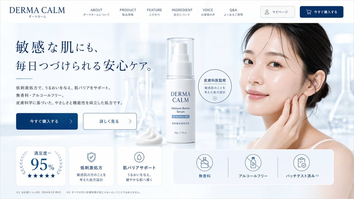 Skincare Landing Page Mockup - GPT Image 2 prompt example