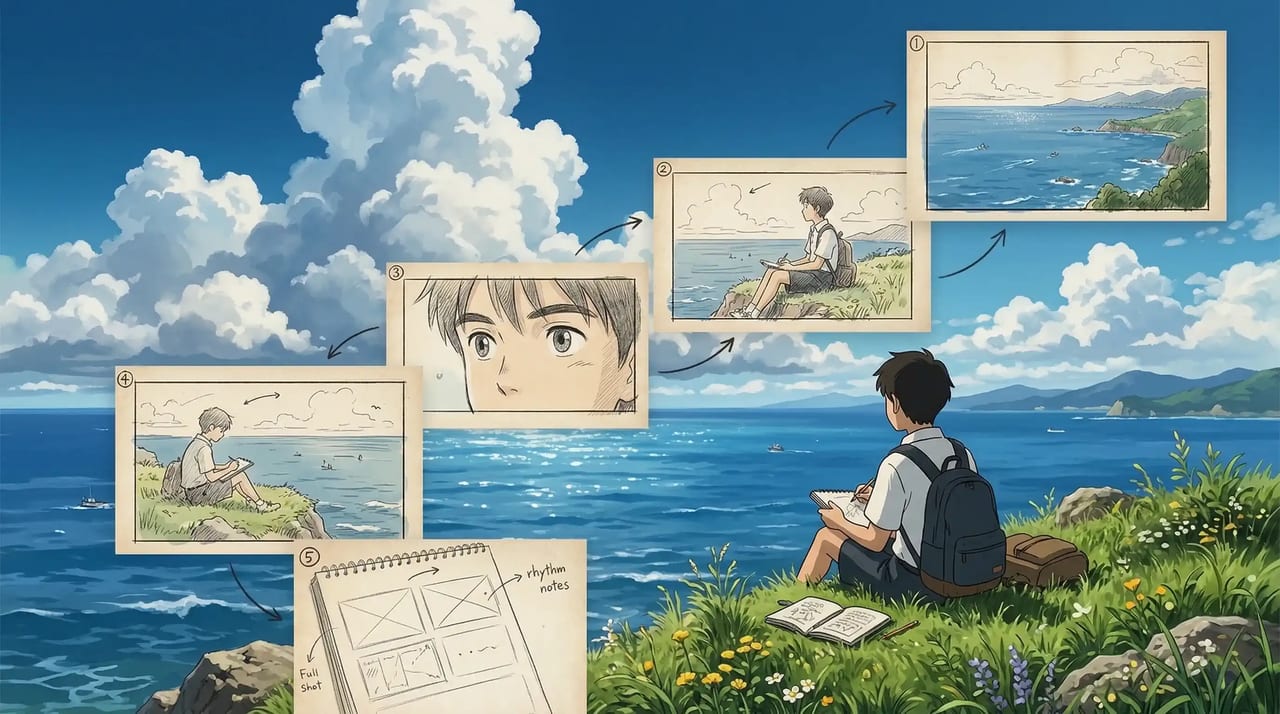 Image de couverture de la carte de fonctionnalité du générateur de storyboard d'anime MkAnime AI
