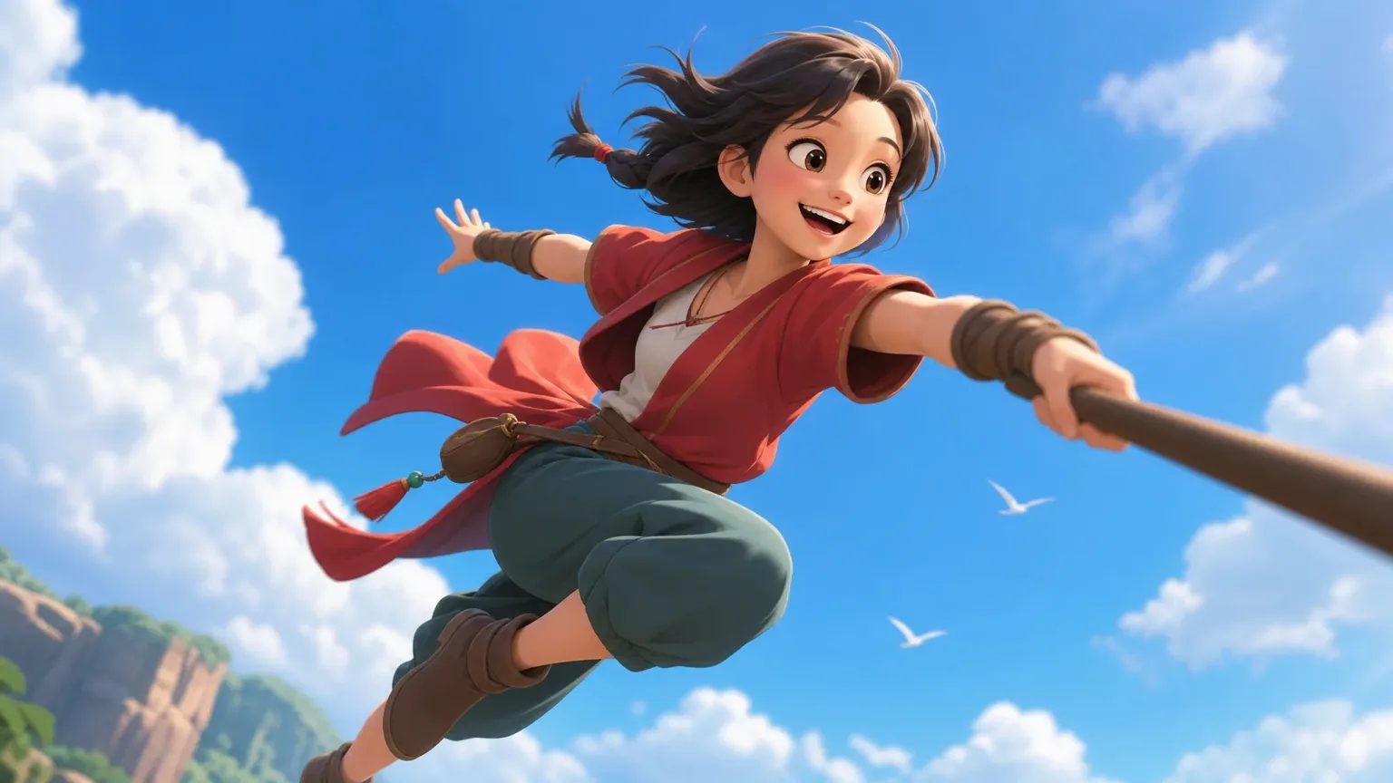 Anime keyframe shaped by camera, composition, color, and format instructions