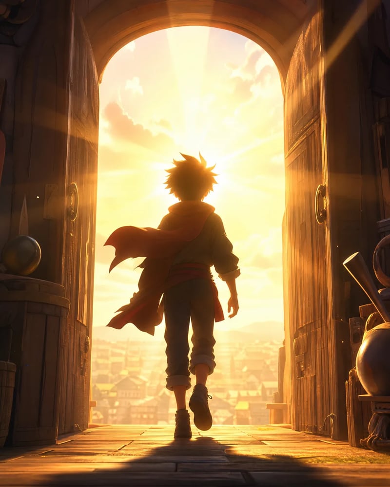 Anime opening generator scene with cast and title reveal