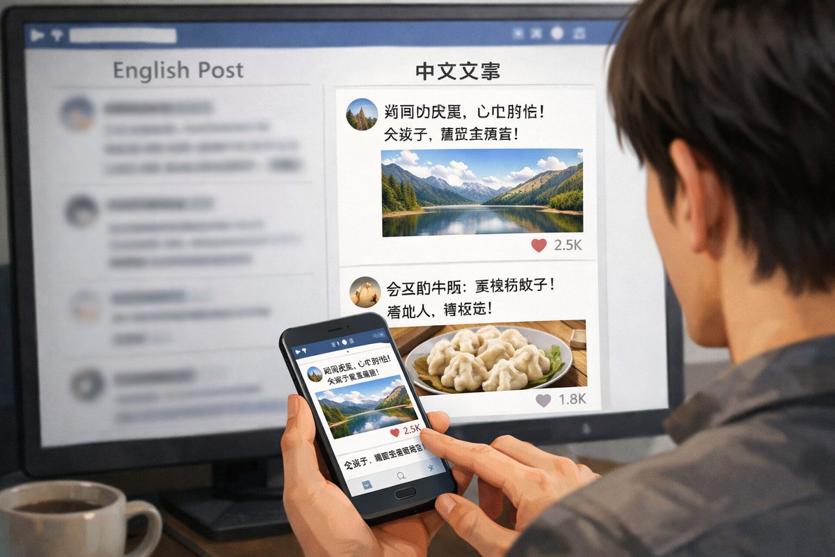 Cross-Device Social Media Feed - GPT Image 2 prompt example