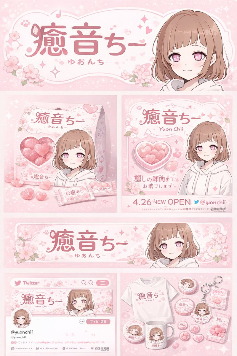 Anime Character Brand Identity & Merch Board - GPT Image 2 prompt example