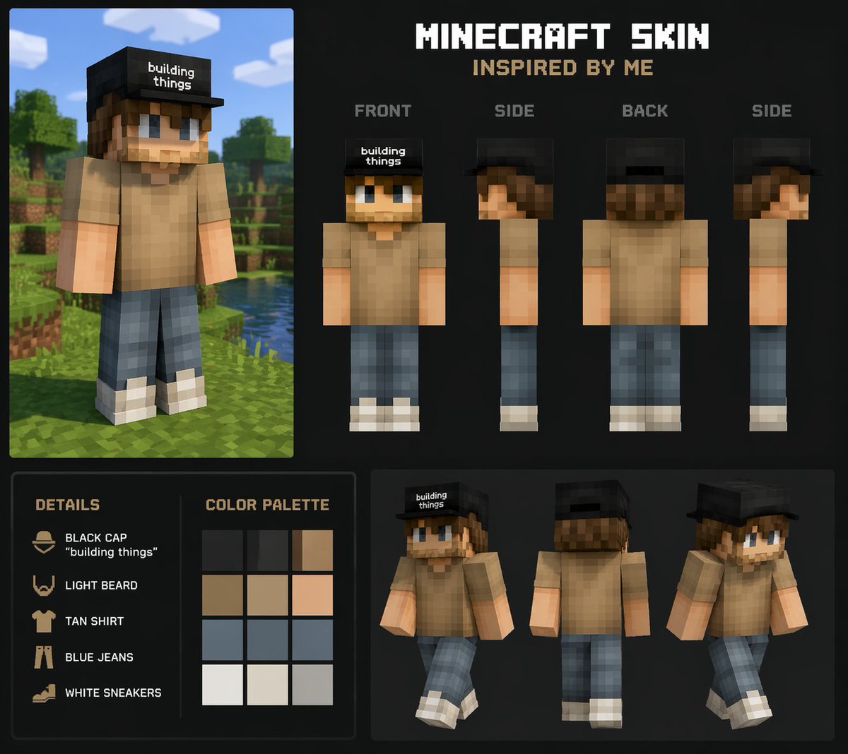 Personalized Minecraft Skin Prompt - GPT Image 2 prompt example
