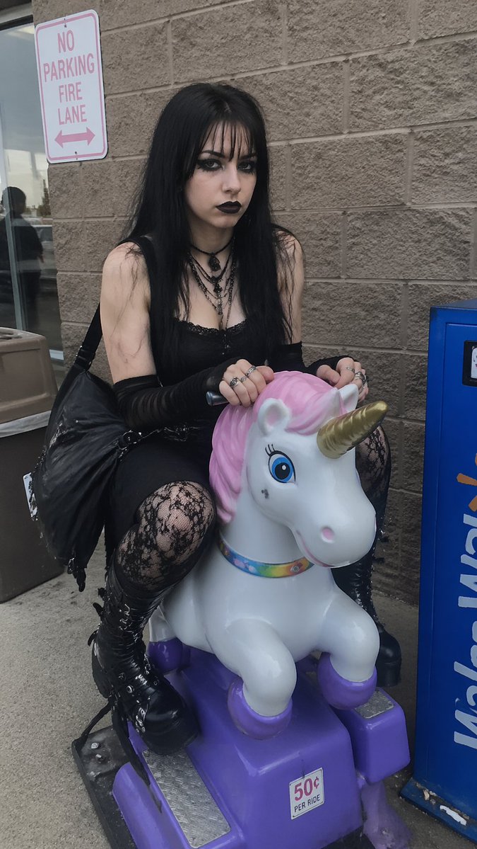 Goth Girl on Unicorn Ride - GPT Image 2 prompt example