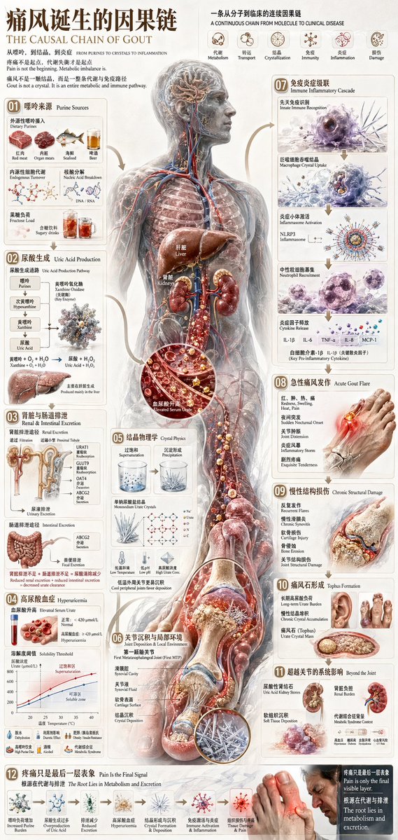 Chinese Medical Gout Infographic Poster - GPT Image 2 prompt example