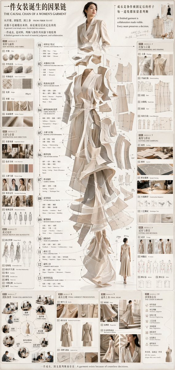 Couture Garment Process Infographic - GPT Image 2 prompt example