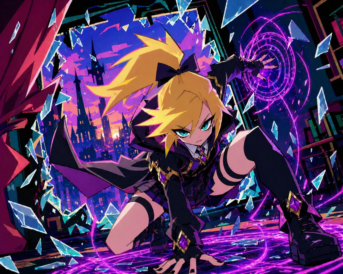 Dynamic Anime Magic Action Scene - GPT Image 2 prompt example