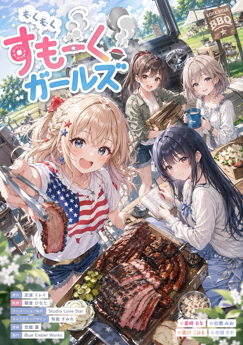 Anime BBQ Girls Key Visual - GPT Image 2 prompt example
