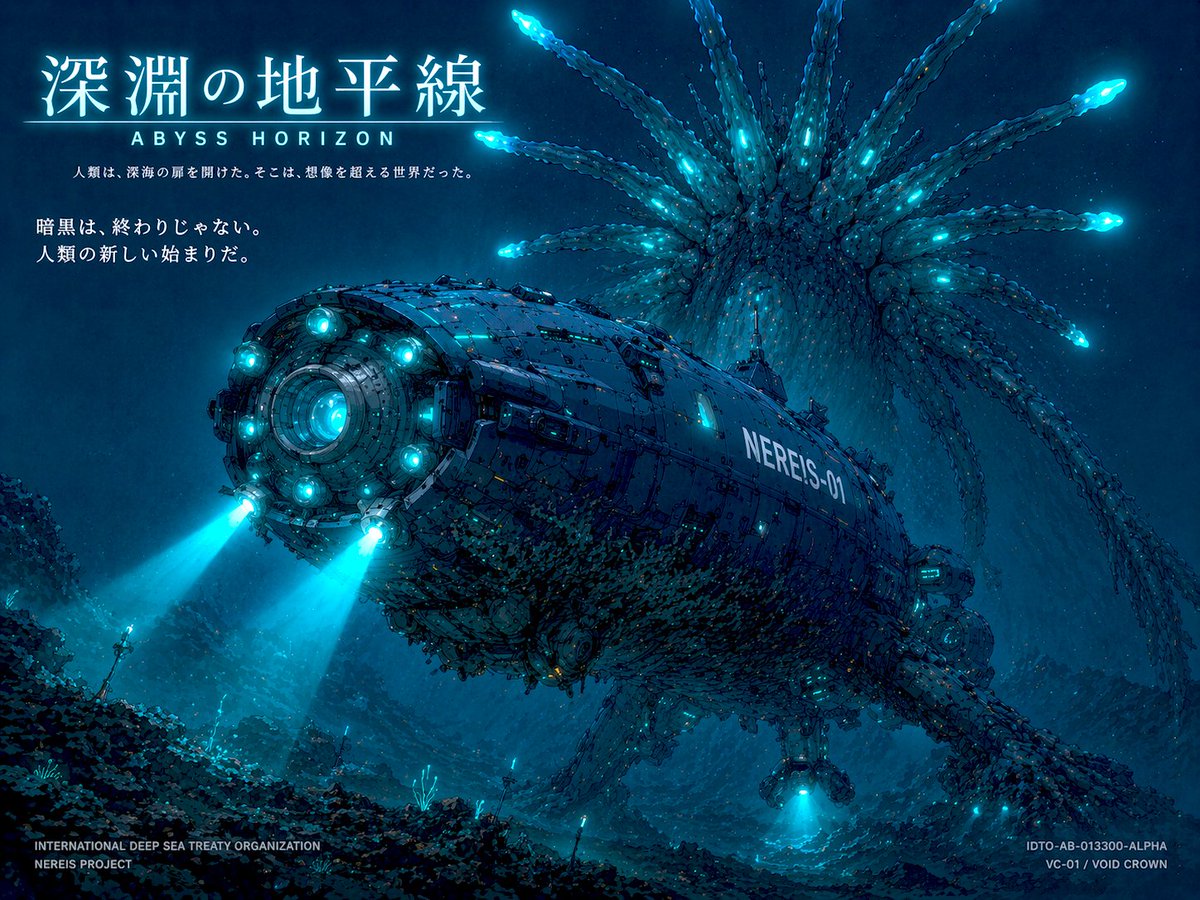Sci-Fi Deep Sea Submarine Poster - GPT Image 2 prompt example