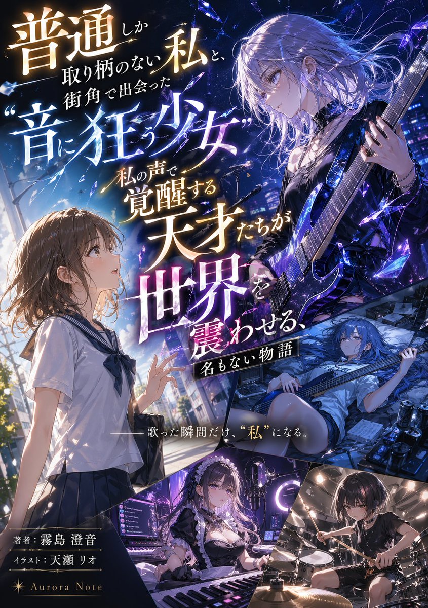 Light Novel Cover with Multi-Character Band Layout - GPT Image 2 prompt example