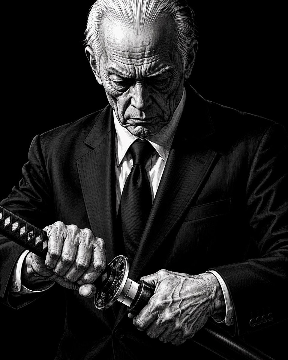 Elderly Yakuza Drawing Katana - GPT Image 2 prompt example