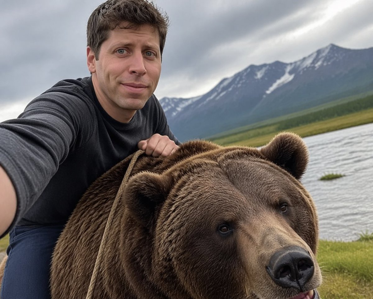 Sam Altman Riding a Bear - GPT Image 2 prompt example