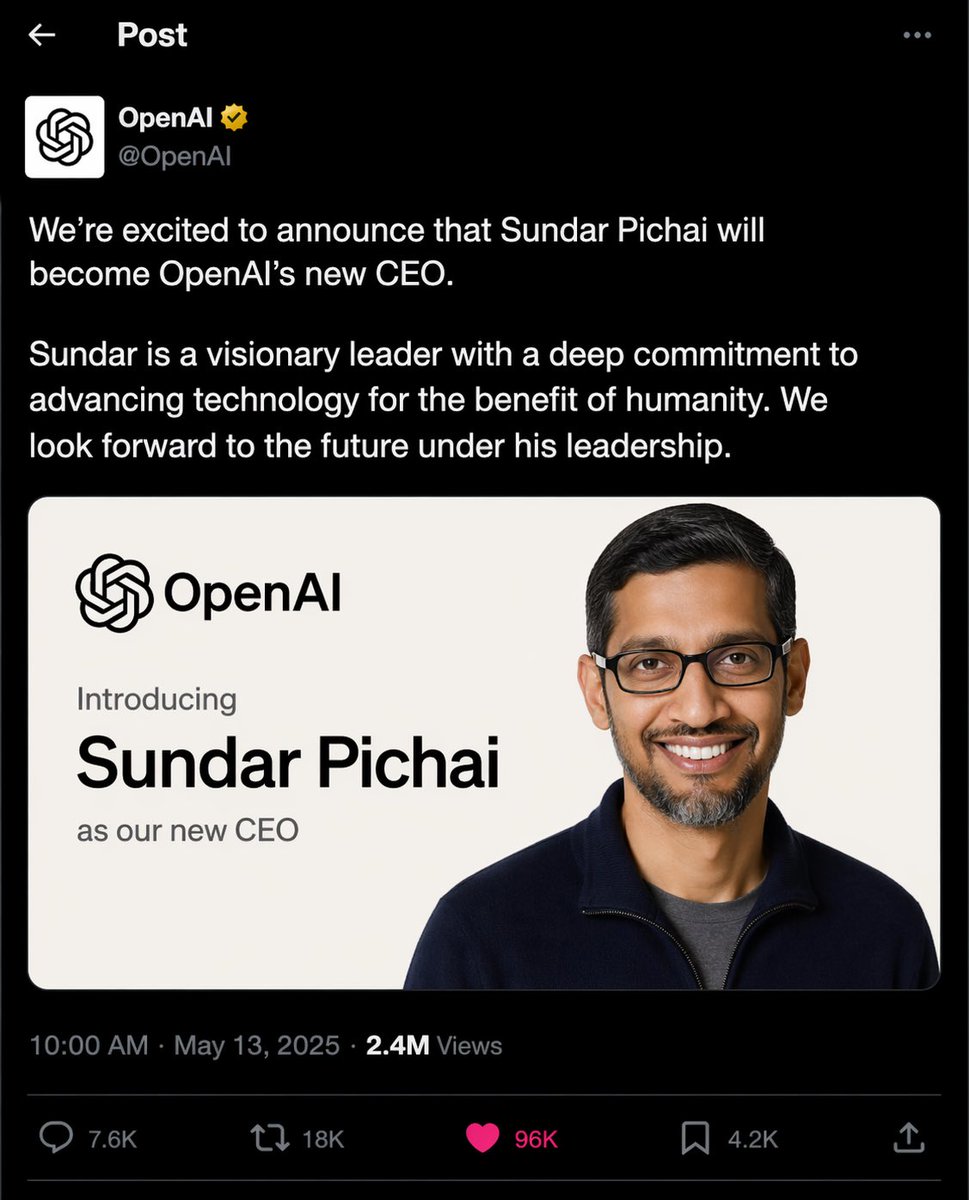 OpenAI CEO Announcement Mockup - GPT Image 2 prompt example