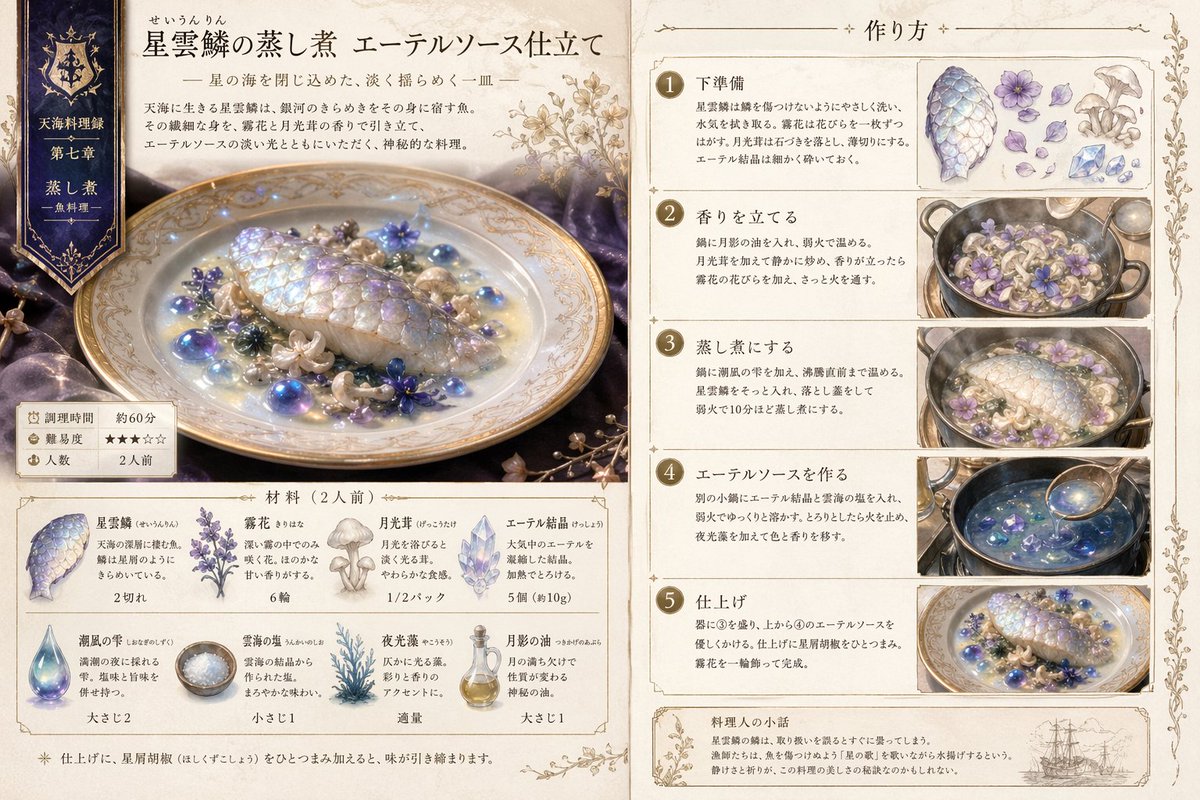 Fantasy Recipe Illustration - GPT Image 2 prompt example