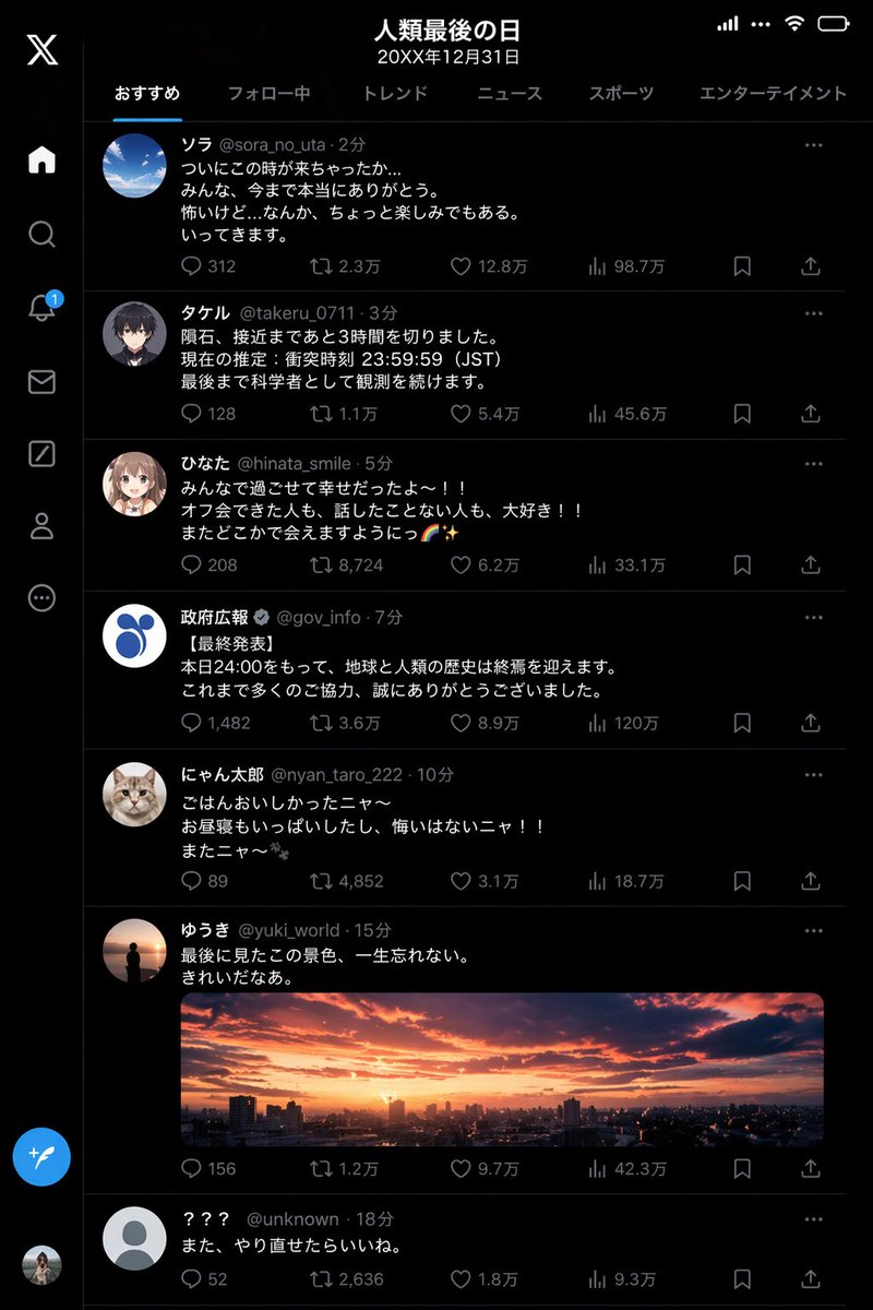 Humanity's Last Day X Timeline - esempio di prompt GPT Image 2