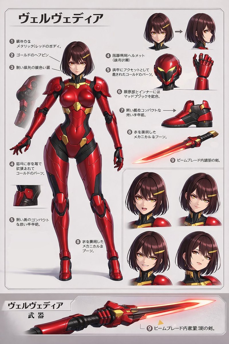 Velvedia Character Reference Sheet - GPT Image 2 prompt example