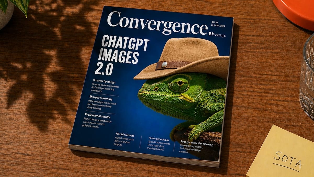 Magazine Cover on Desk with Cowboy Chameleon - GPT Image 2 prompt example
