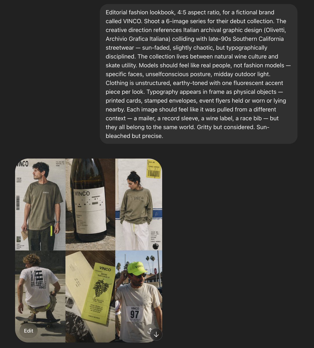 VINCO Editorial Moodboard Screenshot - esempio di prompt GPT Image 2