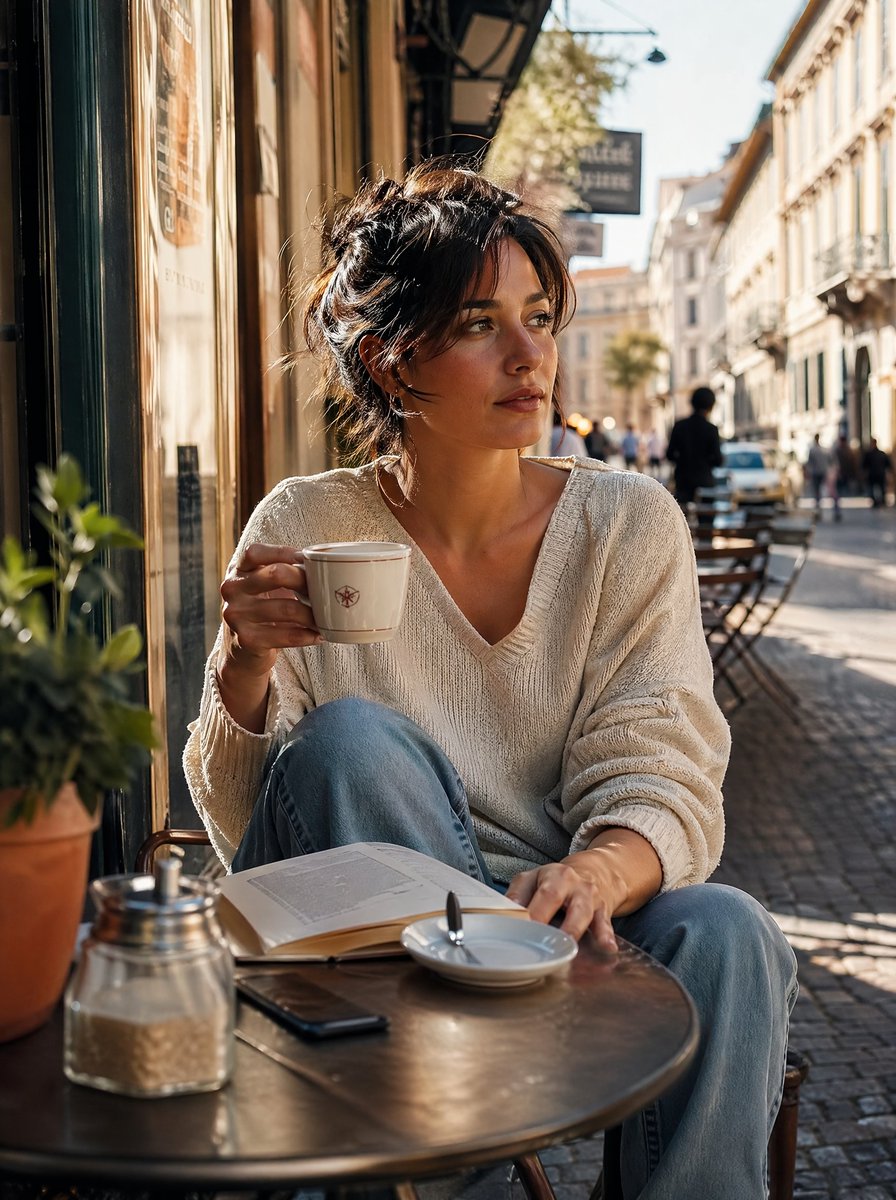 Golden Hour Café Portrait - esempio di prompt GPT Image 2