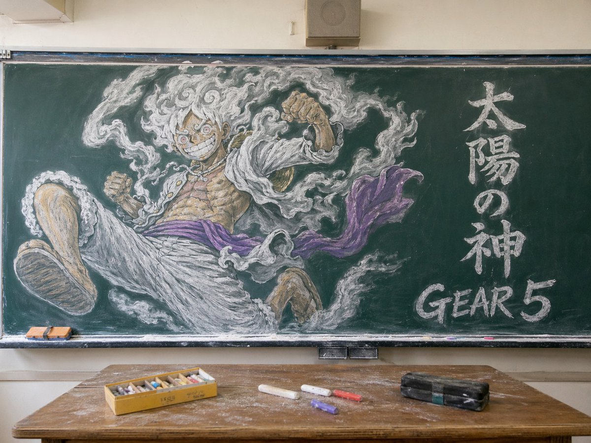 Gear 5 Chalkboard Classroom Mural - esempio di prompt GPT Image 2