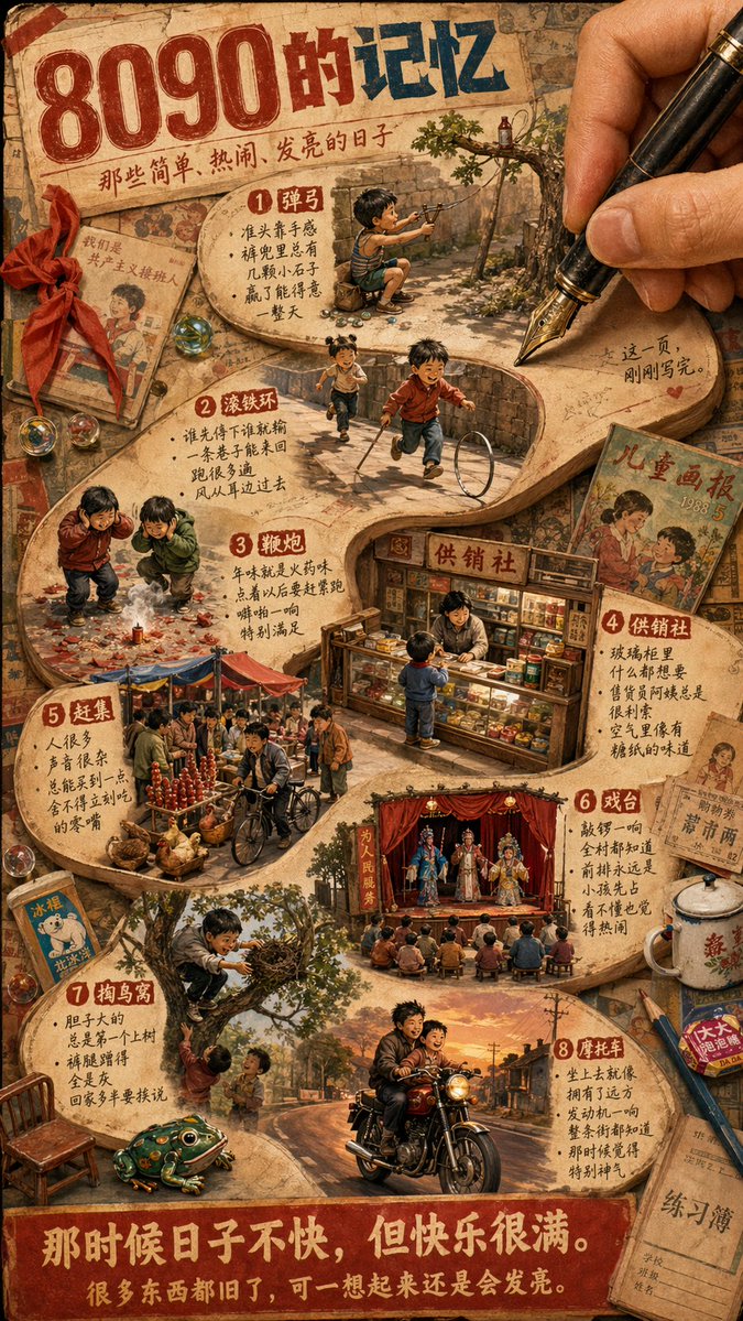 Nostalgic 80s 90s China Memory Poster - GPT Image 2 prompt example