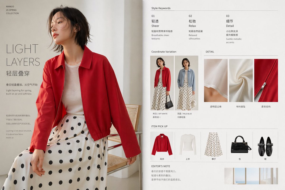 Minimal Spring Fashion Editorial Board - GPT Image 2 Prompt-Beispiel