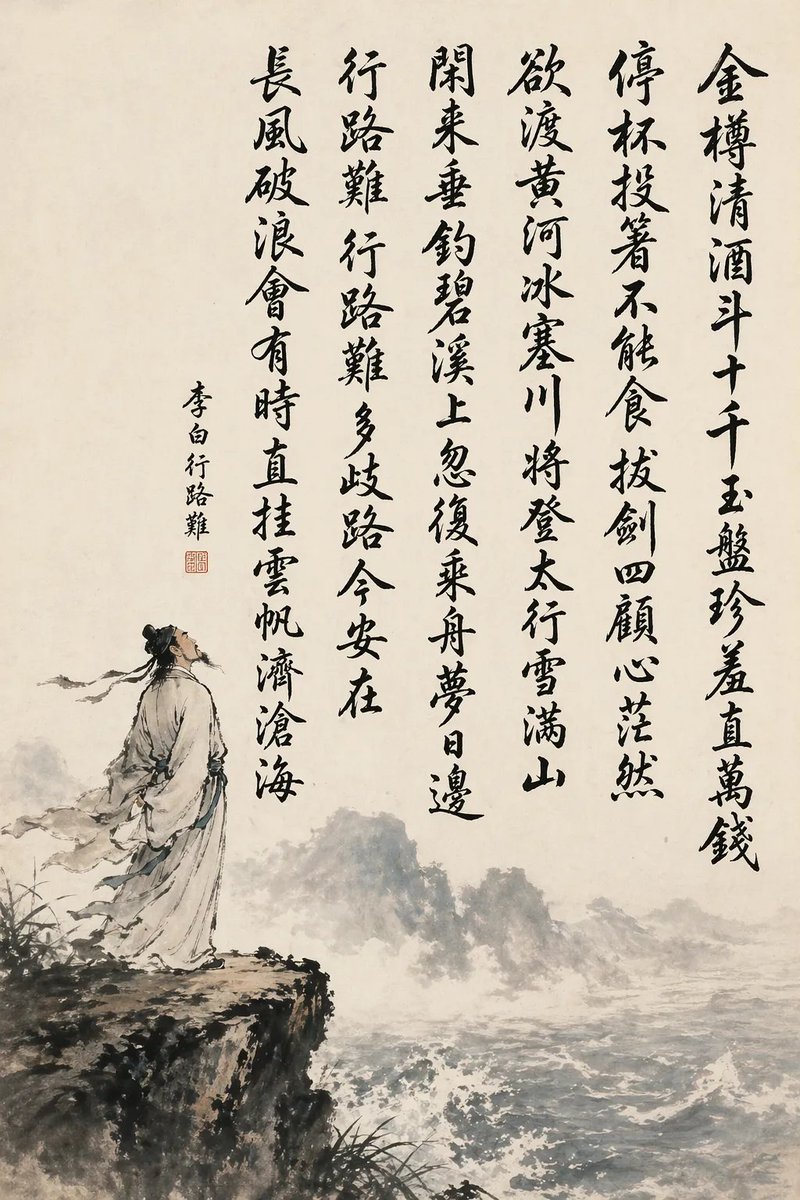 Chinese Calligraphy Poem Scroll - GPT Image 2 prompt example