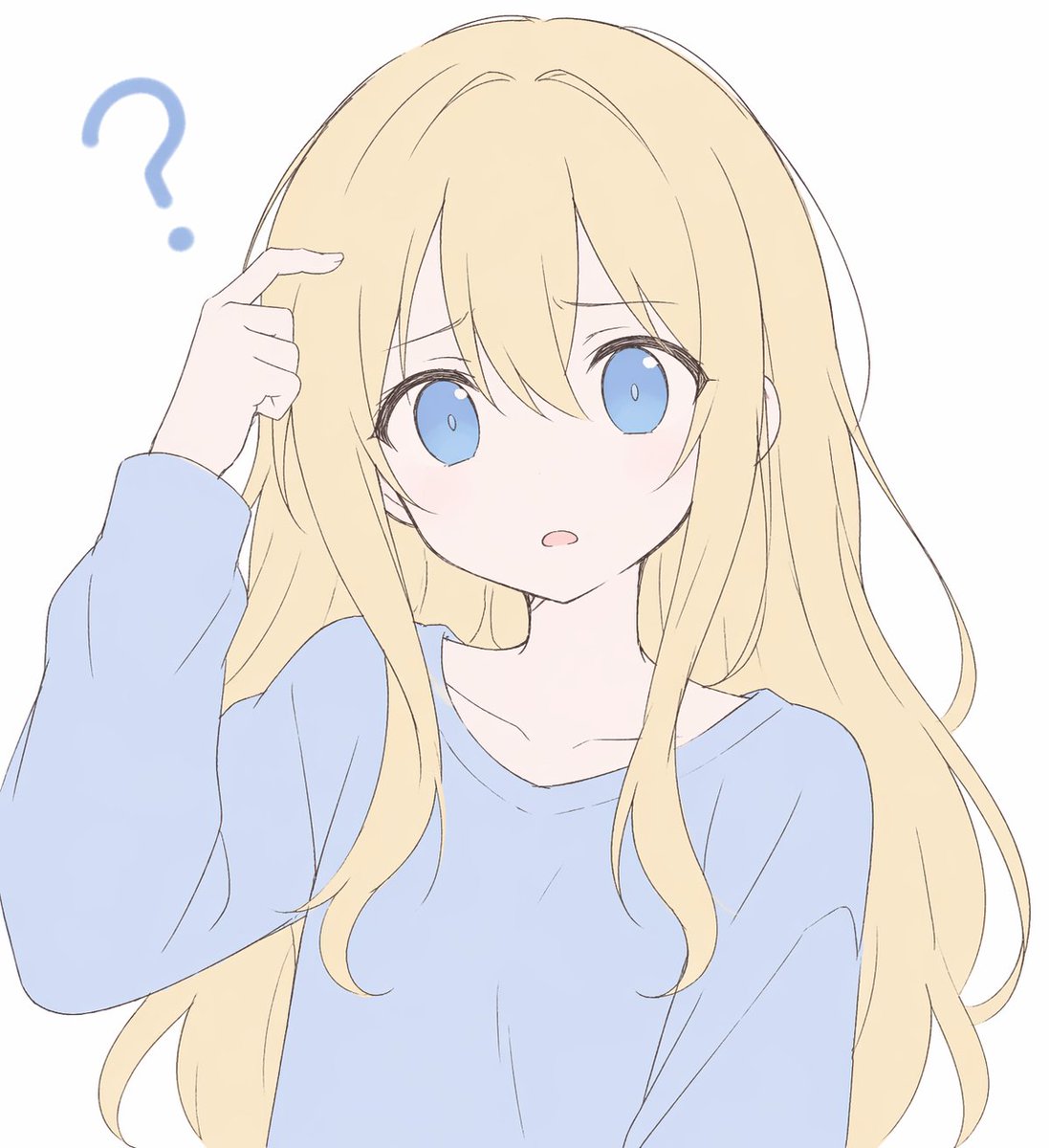 Confused Blonde Anime Girl Portrait - GPT Image 2 prompt example