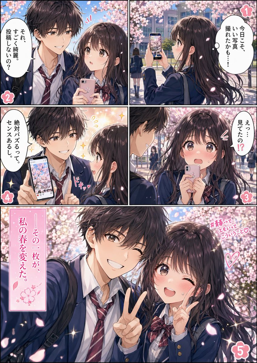 Spring School Romance Manga Page - esempio di prompt GPT Image 2
