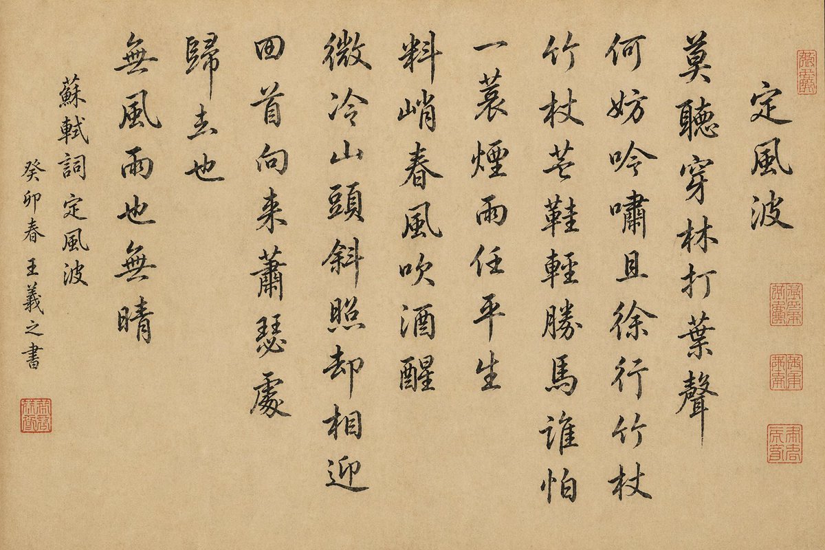 Chinese Calligraphy Scroll on Aged Paper - GPT Image 2 prompt example