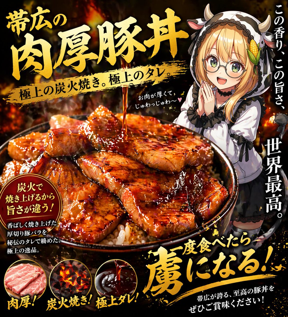 Fiery Butadon Japanese Ad Poster - GPT Image 2 prompt example