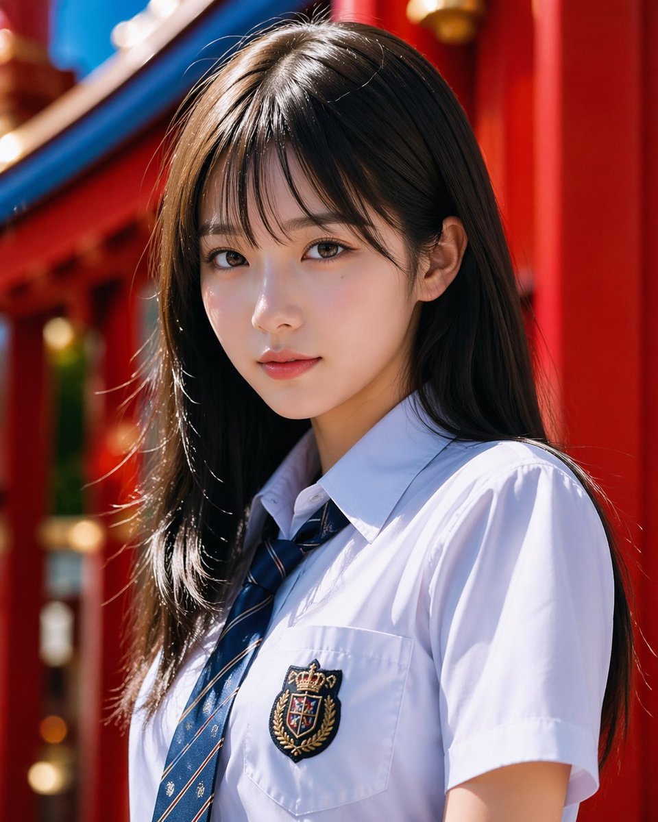 Photoreal Schoolgirl Shrine Portrait - GPT Image 2 prompt example