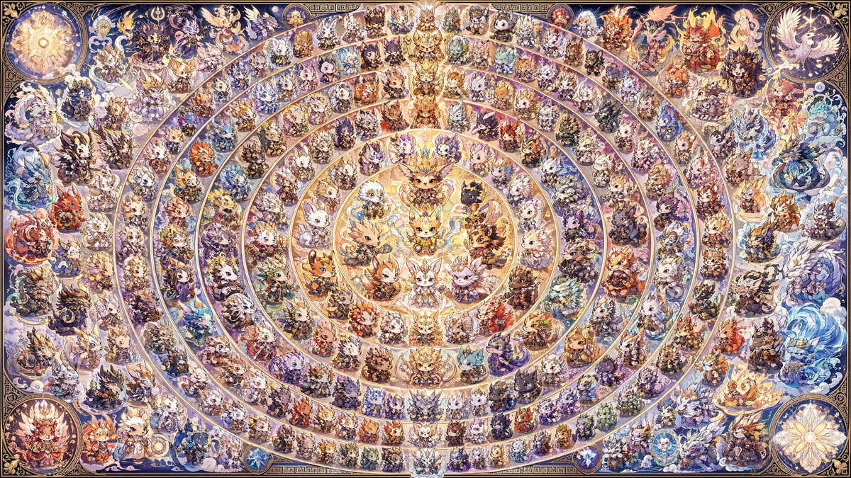 108 Chibi Fantasy Mandala - GPT Image 2 prompt example