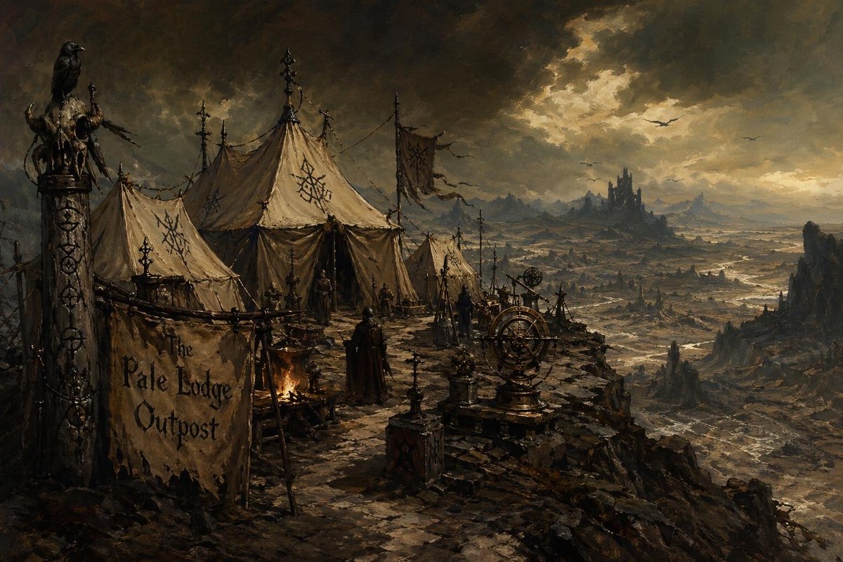 Dark Fantasy Cliffside Outpost - GPT Image 2 prompt example