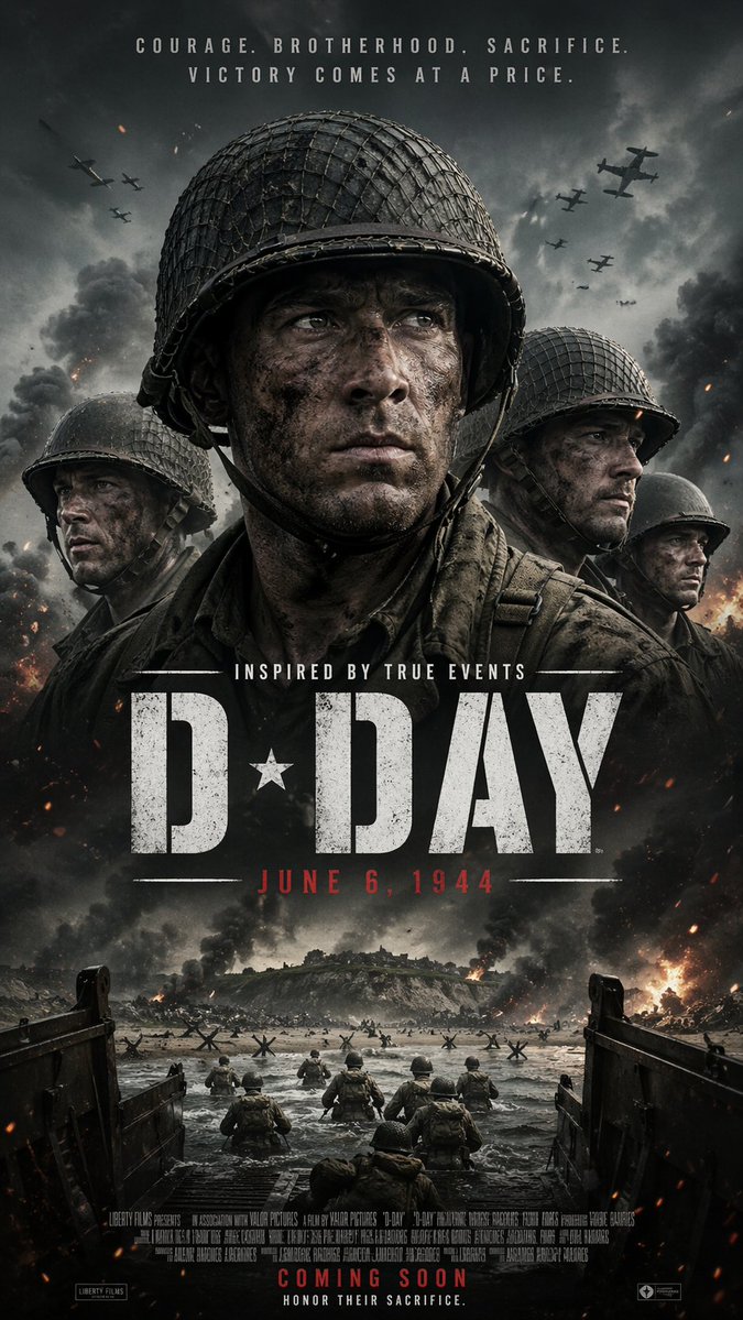 WWII D-Day Cinematic Poster - GPT Image 2 prompt example
